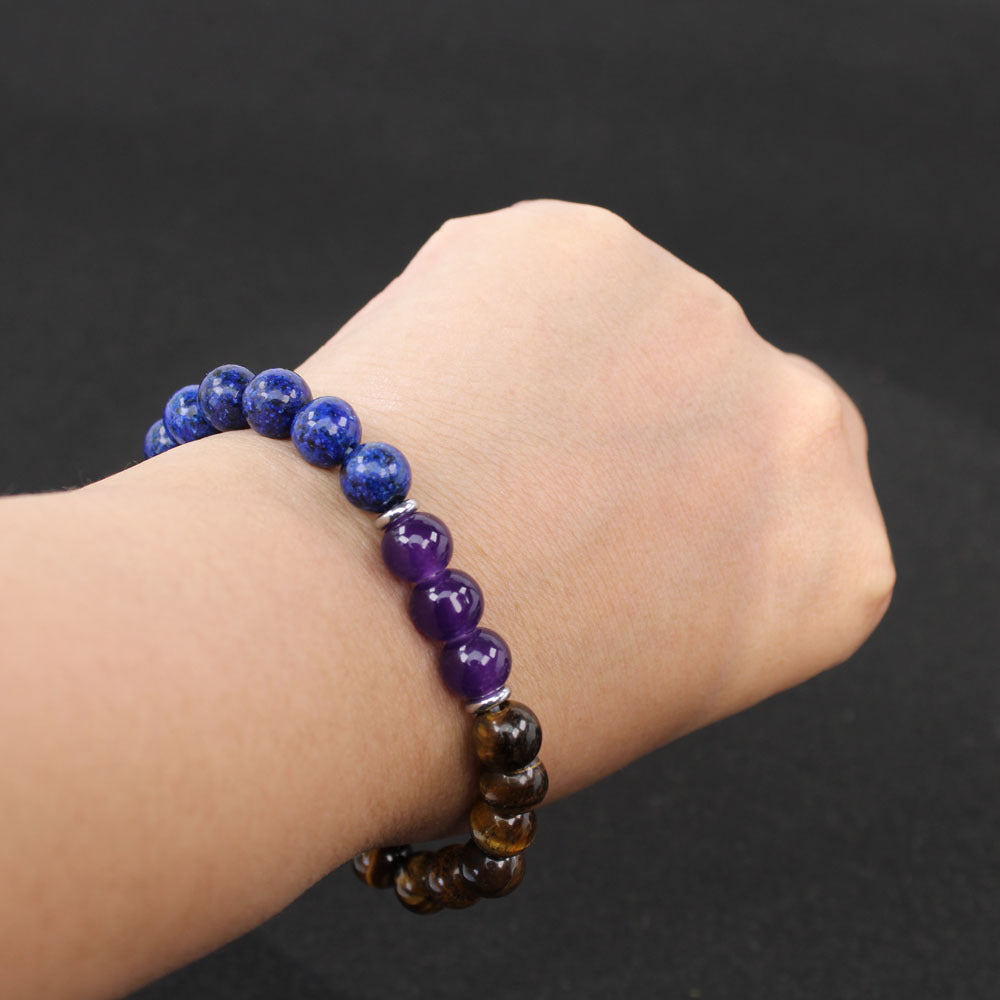 Amethyst Tiger Eye Lapis Lapis Protective Bracelet For Men And Women With Neutral Wind Anxiety Handmade Bracelet Summer Braclet