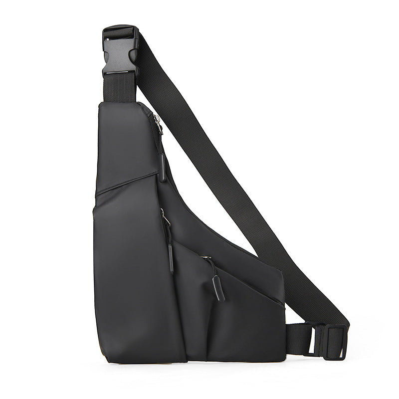 Men's Solid Color Nylon Fanny Pack With Anti-theft Design And Sling Strap