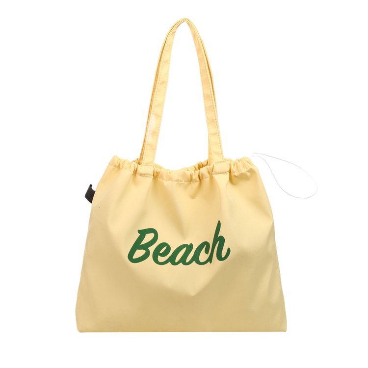 New Style Large Capacity Nylon Letter Print Women's Shoulder Bag Casual Portable Drawstring Tote Bag City Simple Love Shape