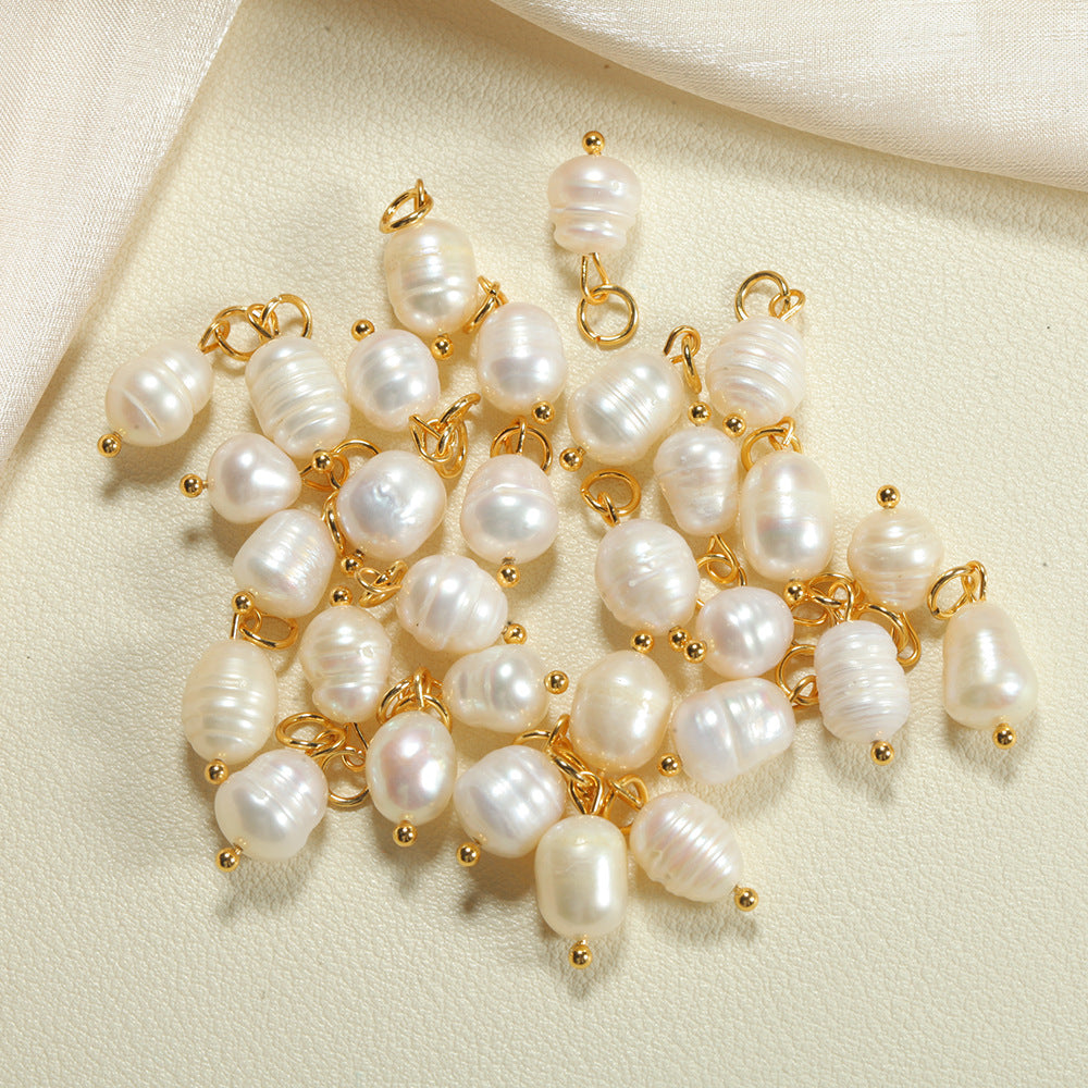 10 PCS Irregular Freshwater Pearl Earring Findings With Electroplated Finish In Baroque Style For DIY Jewelry Making