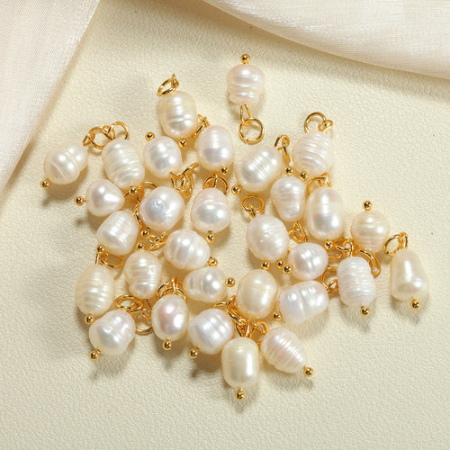 10 PCS Irregular Freshwater Pearl Earring Findings With Electroplated Finish In Baroque Style For DIY Jewelry Making