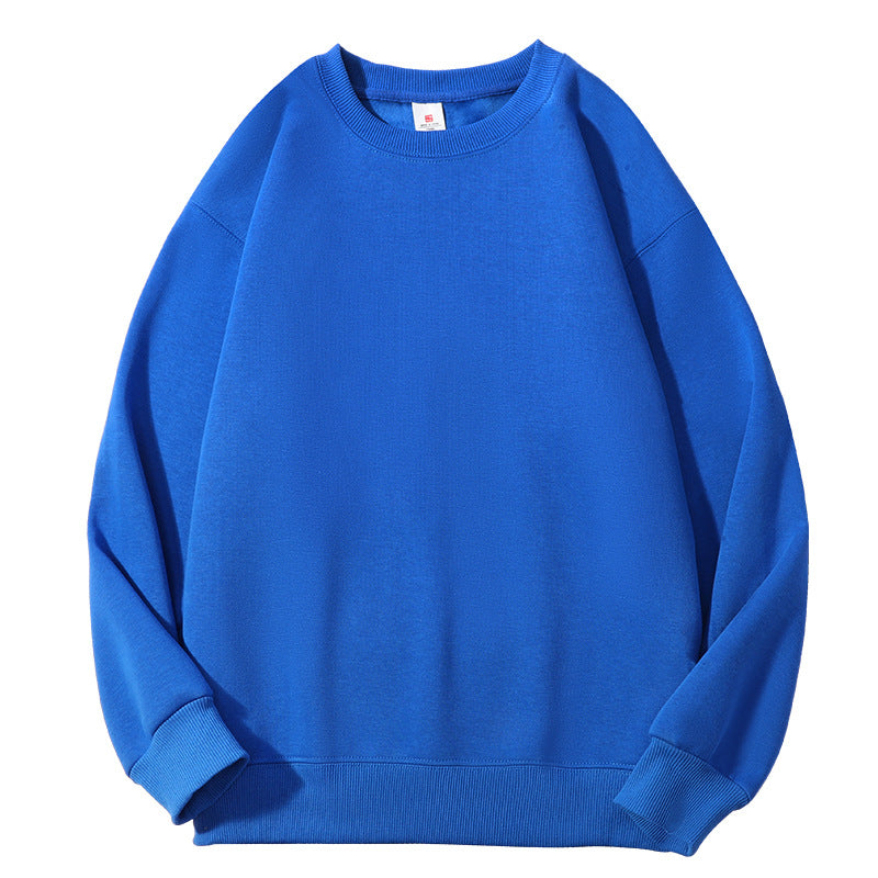 Men's Solid Color White Fleece Hoodie With Long Sleeve