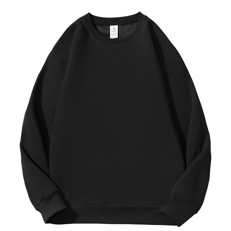Men's Solid Color White Fleece Hoodie With Long Sleeve
