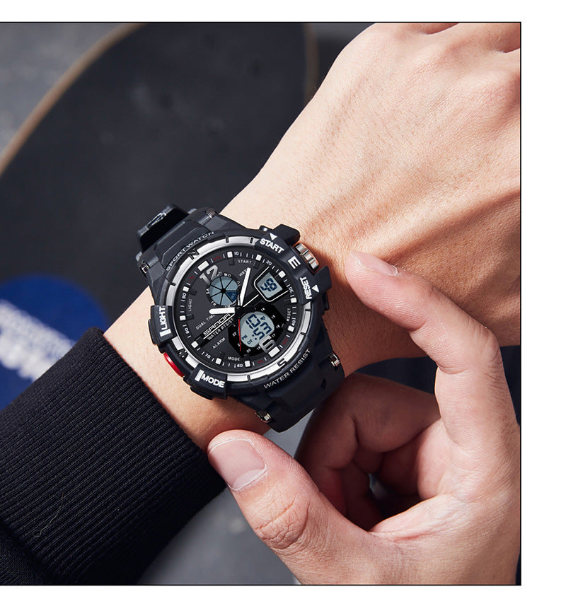 Couple Electronic Watch With Pointer Display, Round Dial, TPU Strap, And Durable ABS Case