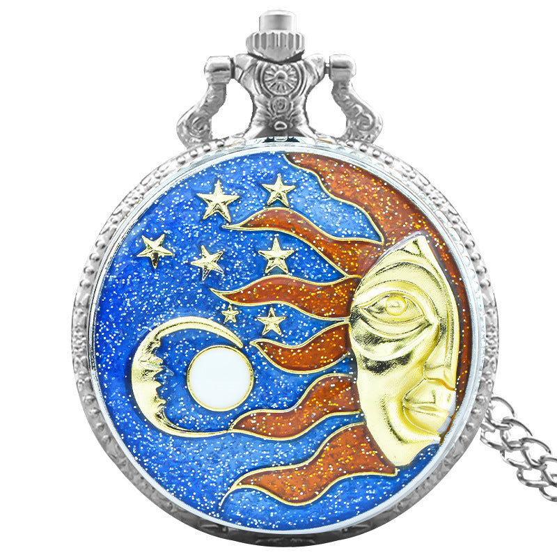 New Popular Pearl Fine Chain Glue Half Moon Gift Quartz Core Large Embrace Cross Quartz Watch Plastic Mirror Leather Strap Adult Round Dial