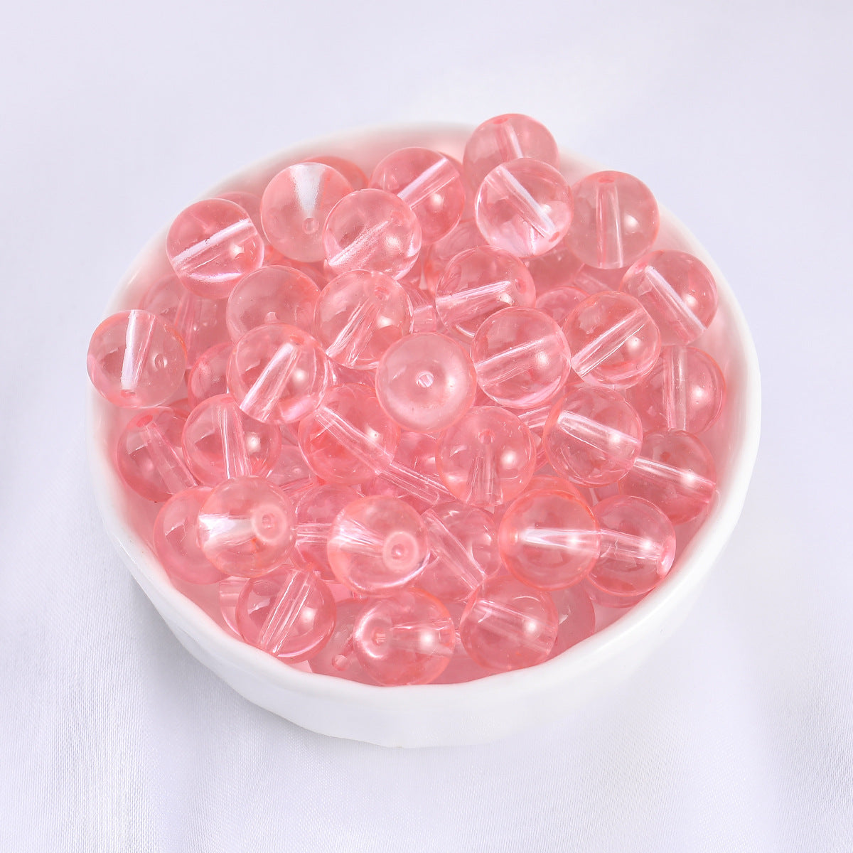 Colorful Transparent Glass Beads Ice Clear Round Loose Beads For DIY Jewelry Accessories Bracelet Material Sweet Style Painted Ball