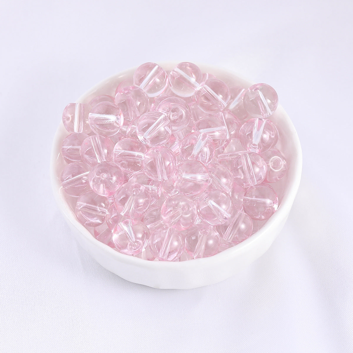Colorful Transparent Glass Beads Ice Clear Round Loose Beads For DIY Jewelry Accessories Bracelet Material Sweet Style Painted Ball