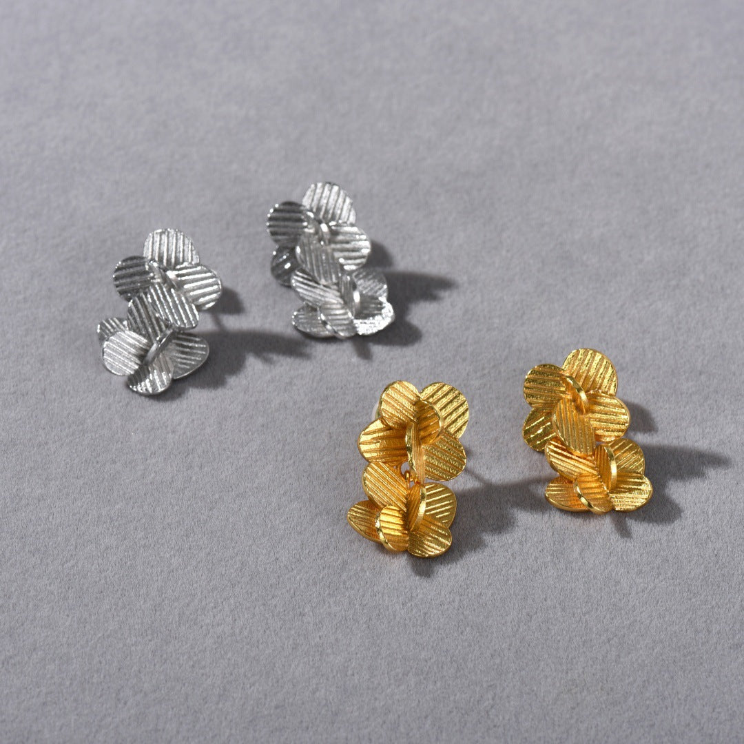 Elegant Butterfly Flower Design S925 Silver Needle Earrings Personality Fashionable Luxury Small Luxury Sensation Exquisite Earrings