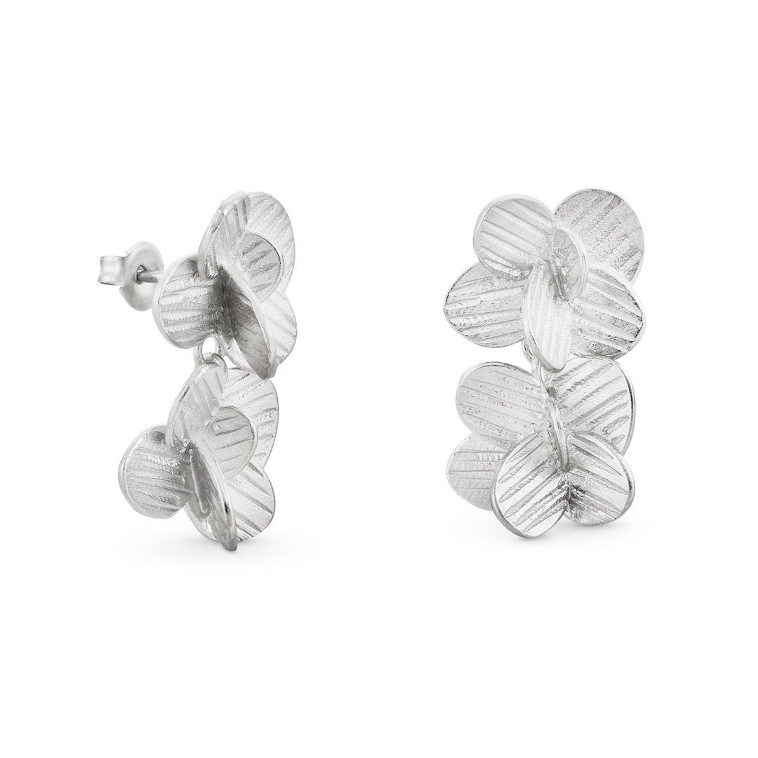 Elegant Butterfly Flower Design S925 Silver Needle Earrings Personality Fashionable Luxury Small Luxury Sensation Exquisite Earrings