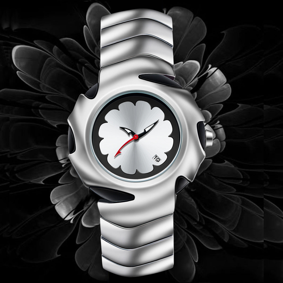 New Retro Fashionable Men's Quartz Watch Novelty Shape Personalized Design Popular Model High End Alloy Strap Round Dial Wristwatch