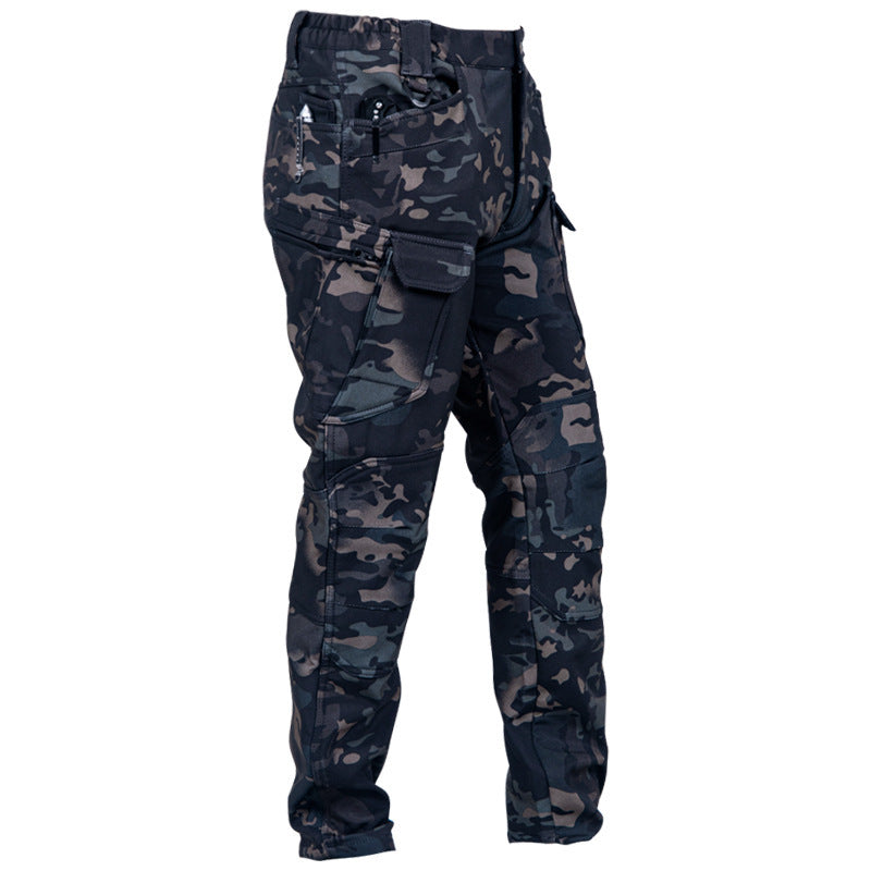 Men's Casual Solid Color Polar Fleece Casual Pants With Lapel Neckline, Featuring Shorts Co-ord Set