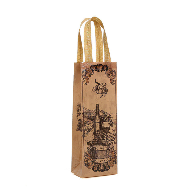 Natural Non-Woven Fabric Wine Bag Single Bottle Long Wine Bag Customizable Portable Wine Bag Eco-Friendly Wine Bag Red Wine Stopper Food Packaging Bag Fresh-Keeping Bag