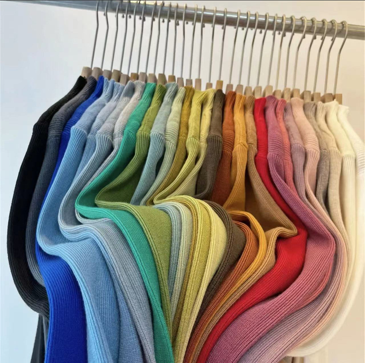 New Style Fresh Candy Color Half High Collar Knitted Base Shirt Women's Autumn Winter New Fashion Slim Fit Knit Top