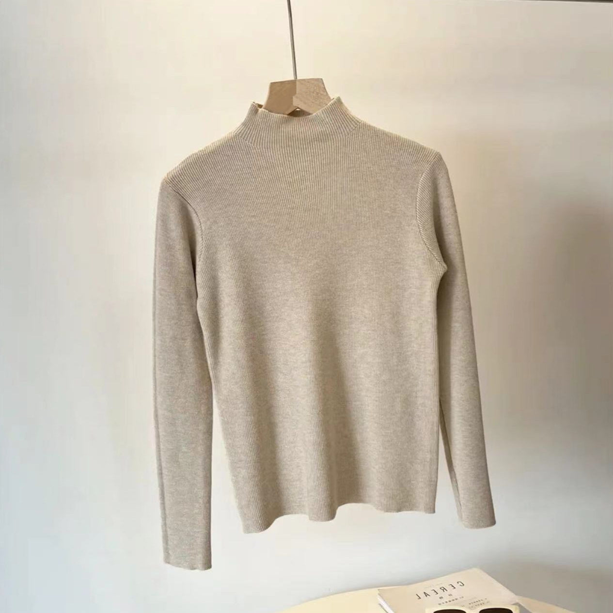 New Style Fresh Candy Color Half High Collar Knitted Base Shirt Women's Autumn Winter New Fashion Slim Fit Knit Top