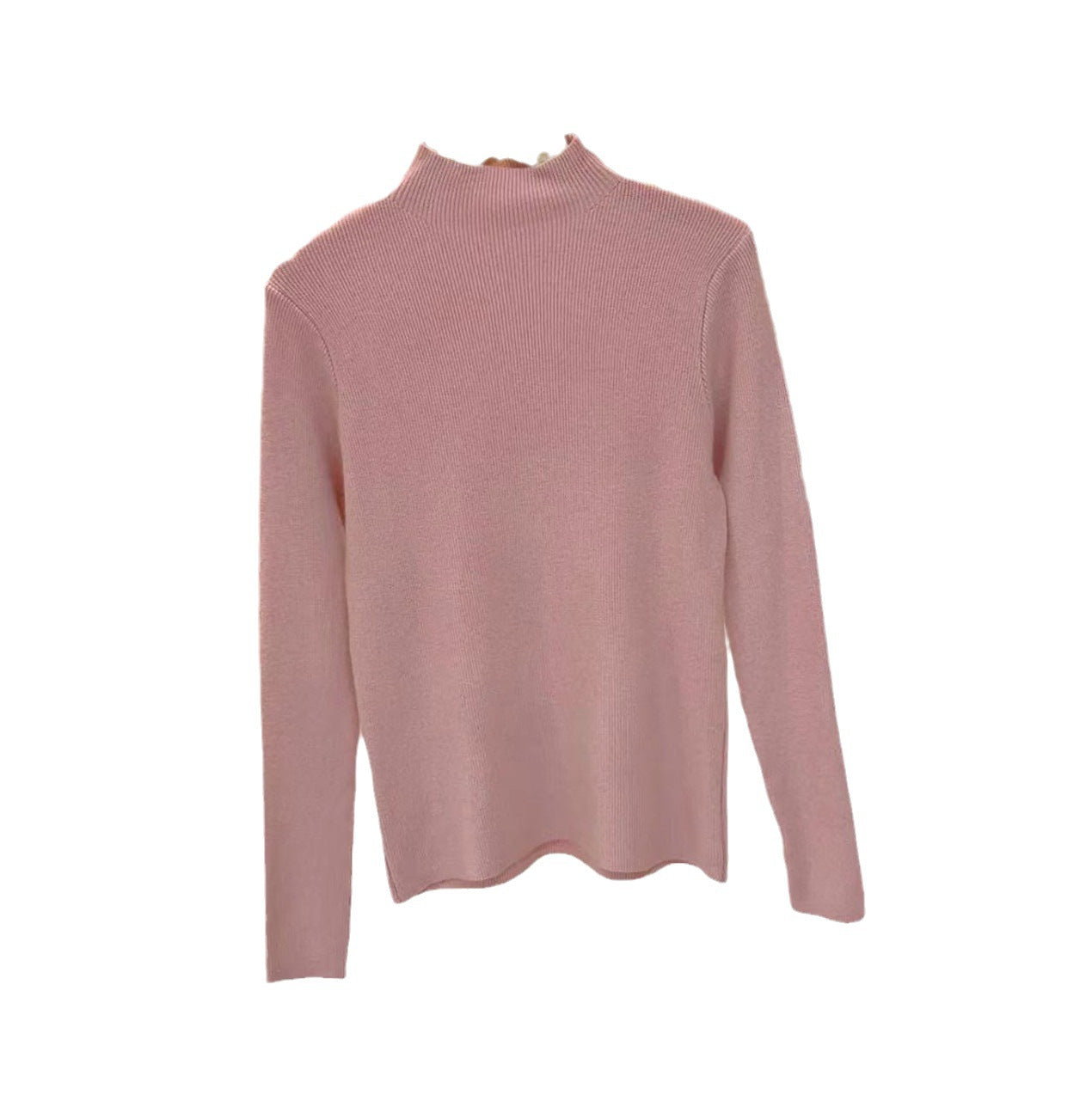 New Style Fresh Candy Color Half High Collar Knitted Base Shirt Women's Autumn Winter New Fashion Slim Fit Knit Top