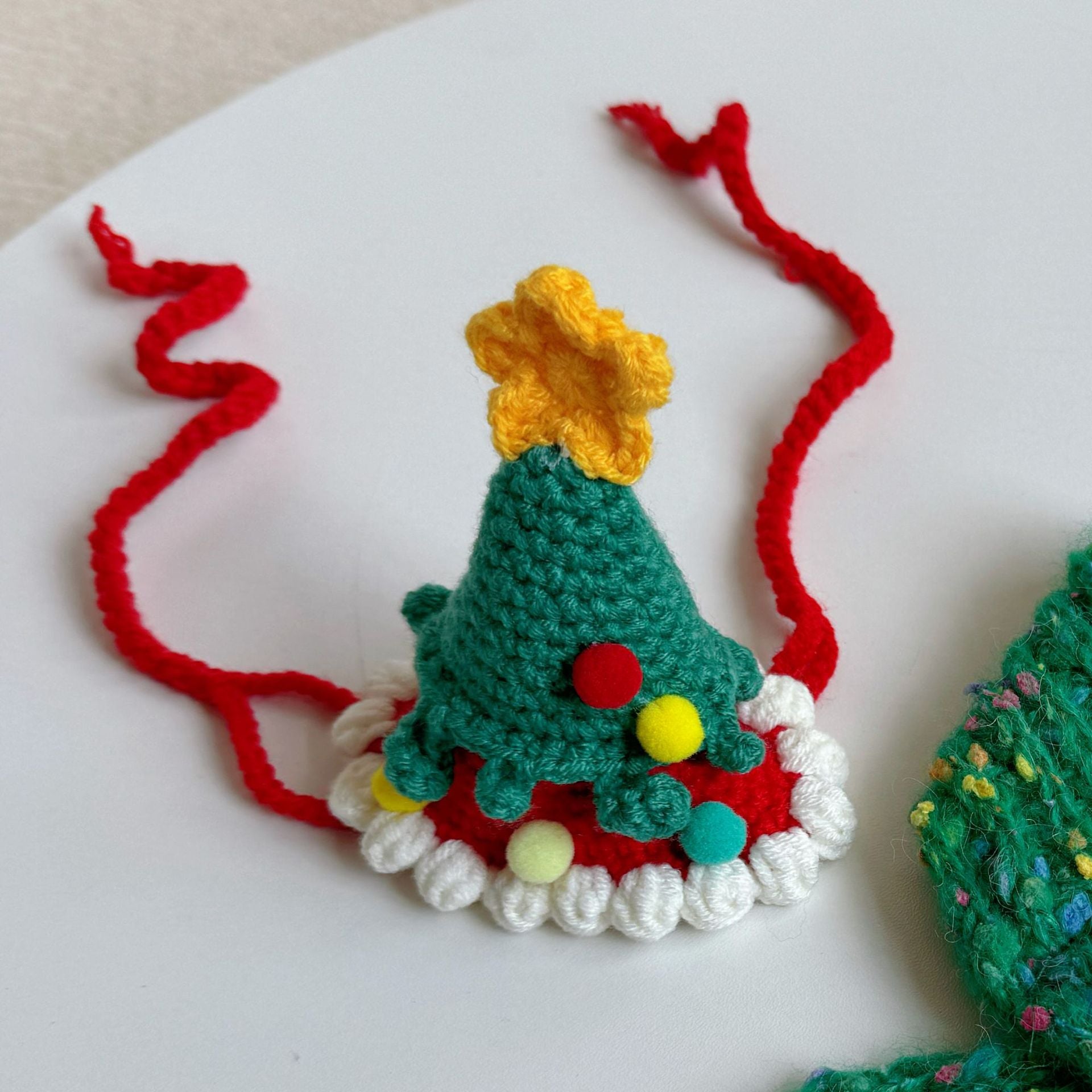 Christmas Tree Pet Hat Knitted Hat Christmas Gift Cat Dog Santa Claus Neck Ring Decoration Autumn Season Pet Accessories