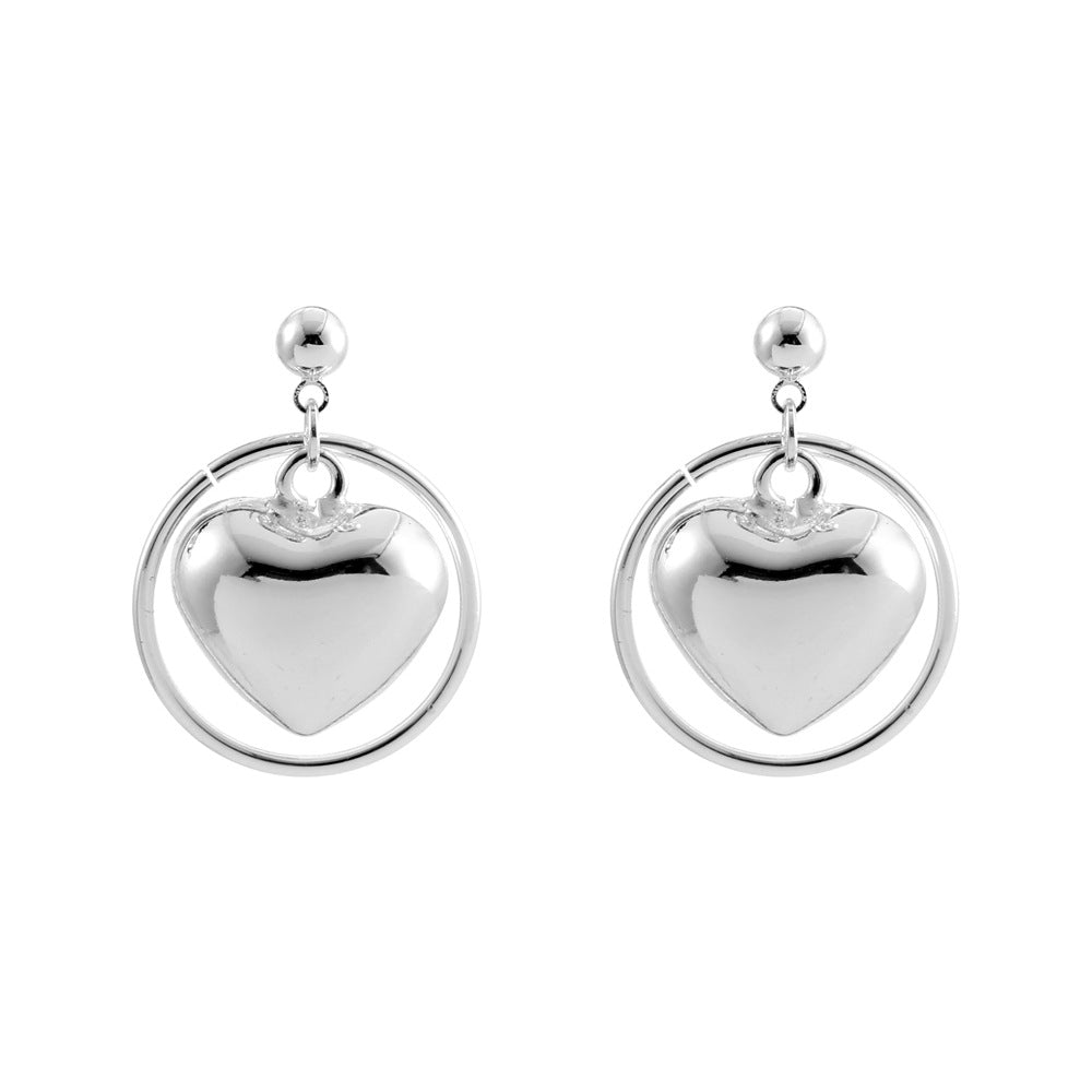 Heart Shape Earrings For Women In Gold Featuring Electroplated Finish And Copper Ear Pins
