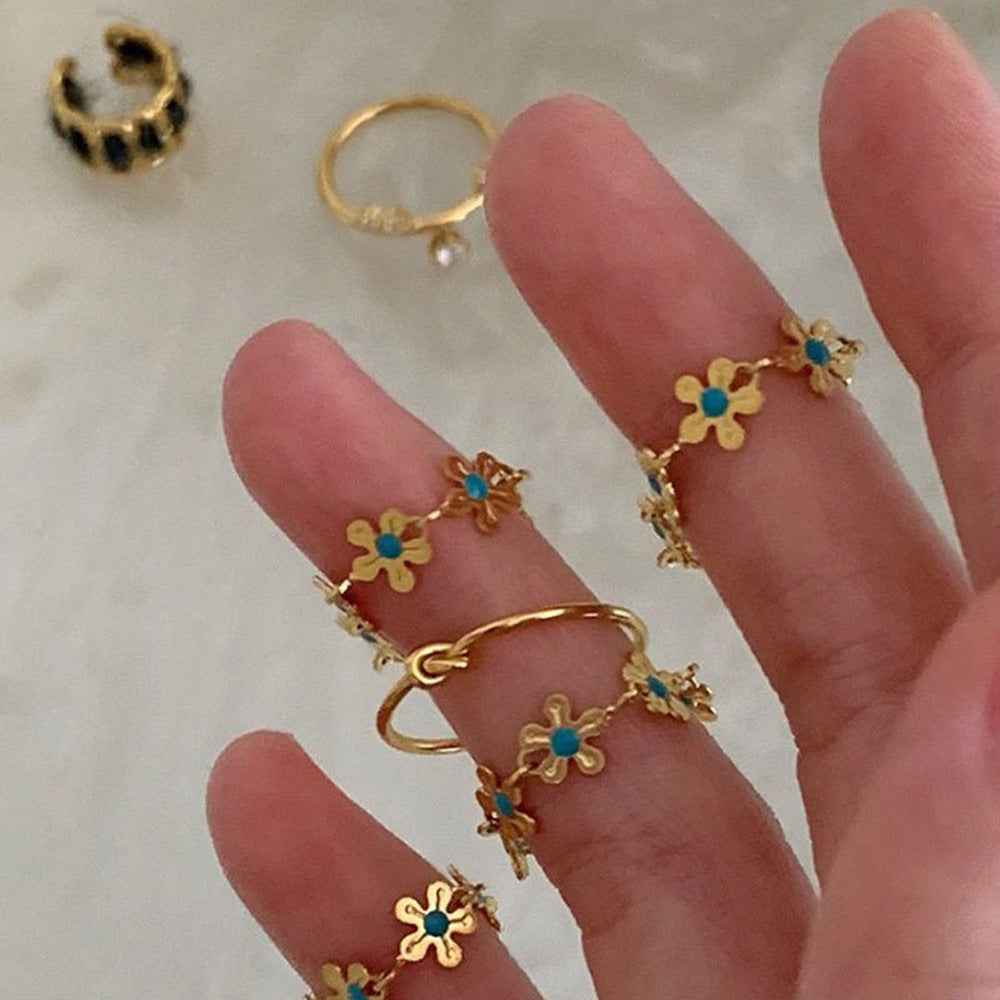 Elegant Floral Ring For Women Fashionable Personality Light Luxury Daily Versatile Design Sensation Premium Copper Jewelry