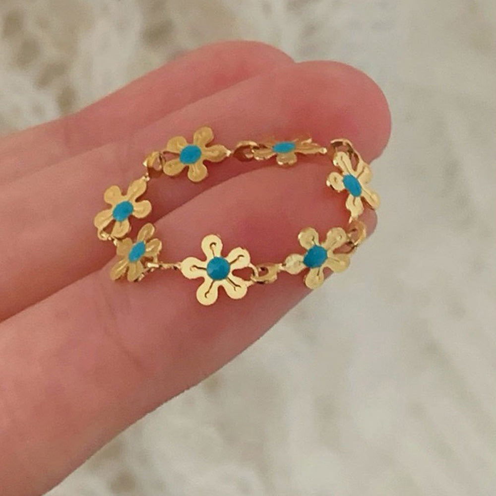 Elegant Floral Ring For Women Fashionable Personality Light Luxury Daily Versatile Design Sensation Premium Copper Jewelry