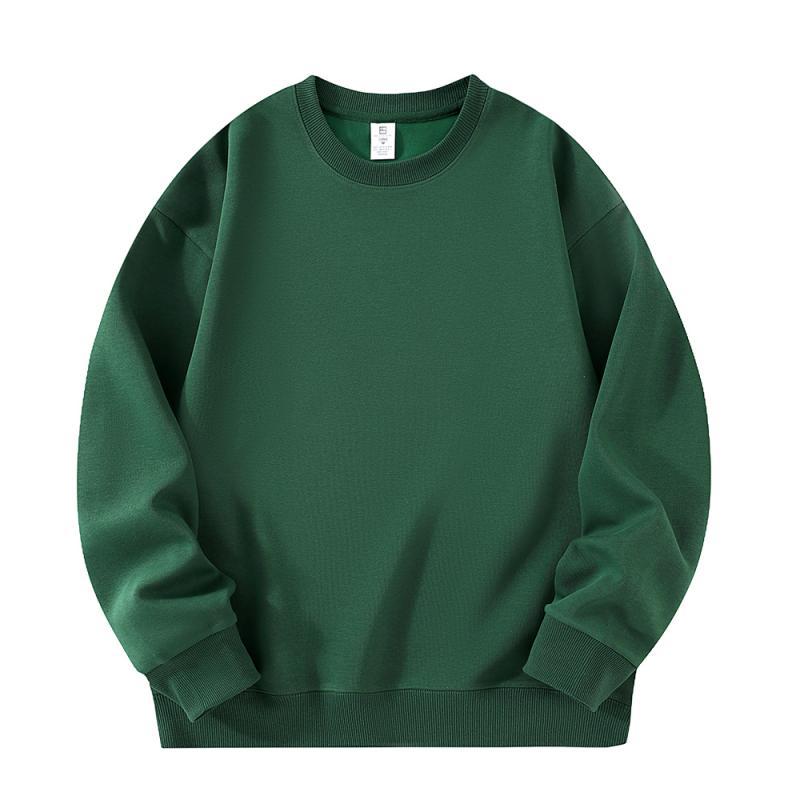 Men's Solid Color White Fleece Hoodie With Long Sleeve