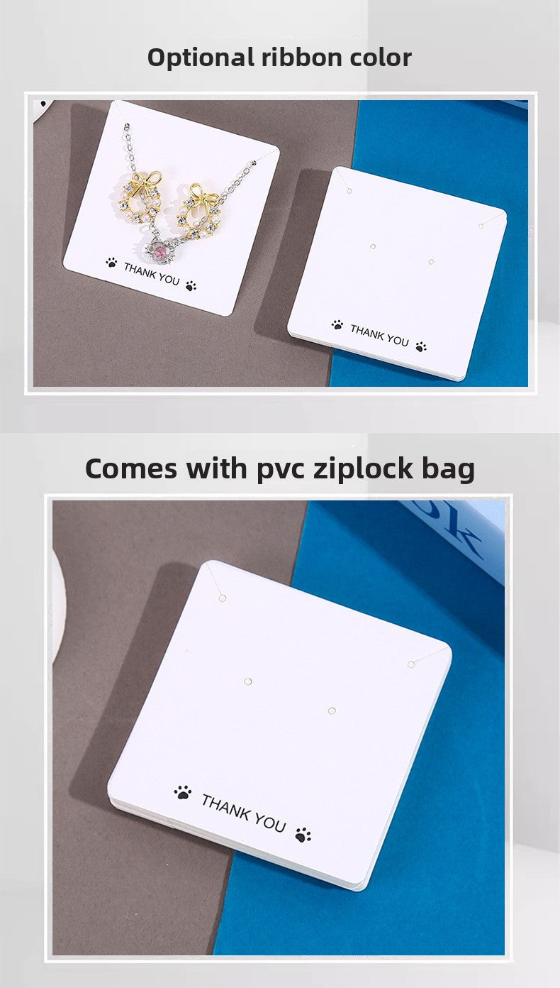 Fashionable Simple Jewelry Display Card Set Necklace Earring Label Card Holder Elegant Packaging For Accessories