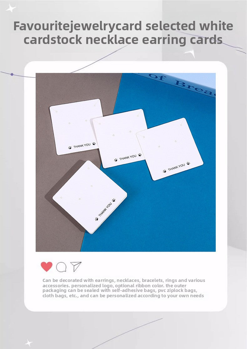 Fashionable Simple Jewelry Display Card Set Necklace Earring Label Card Holder Elegant Packaging For Accessories