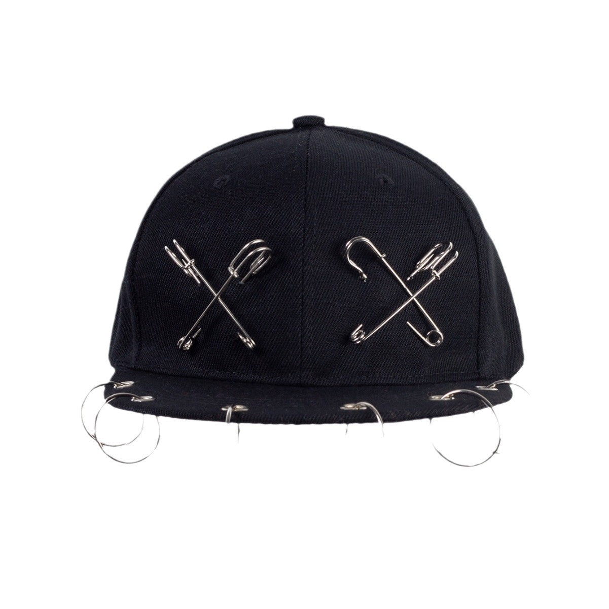 Casual Unisex Baseball Cap With Long Strap Iron Ring Fashionable Street Style Adjustable Duckbill Hat For Men And Women