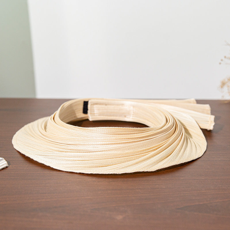 Fashionable Summer Foldable Golden Reed Fabric Sun Hat British Style Women's Casual Basic Pattern Handwoven Straw Hat