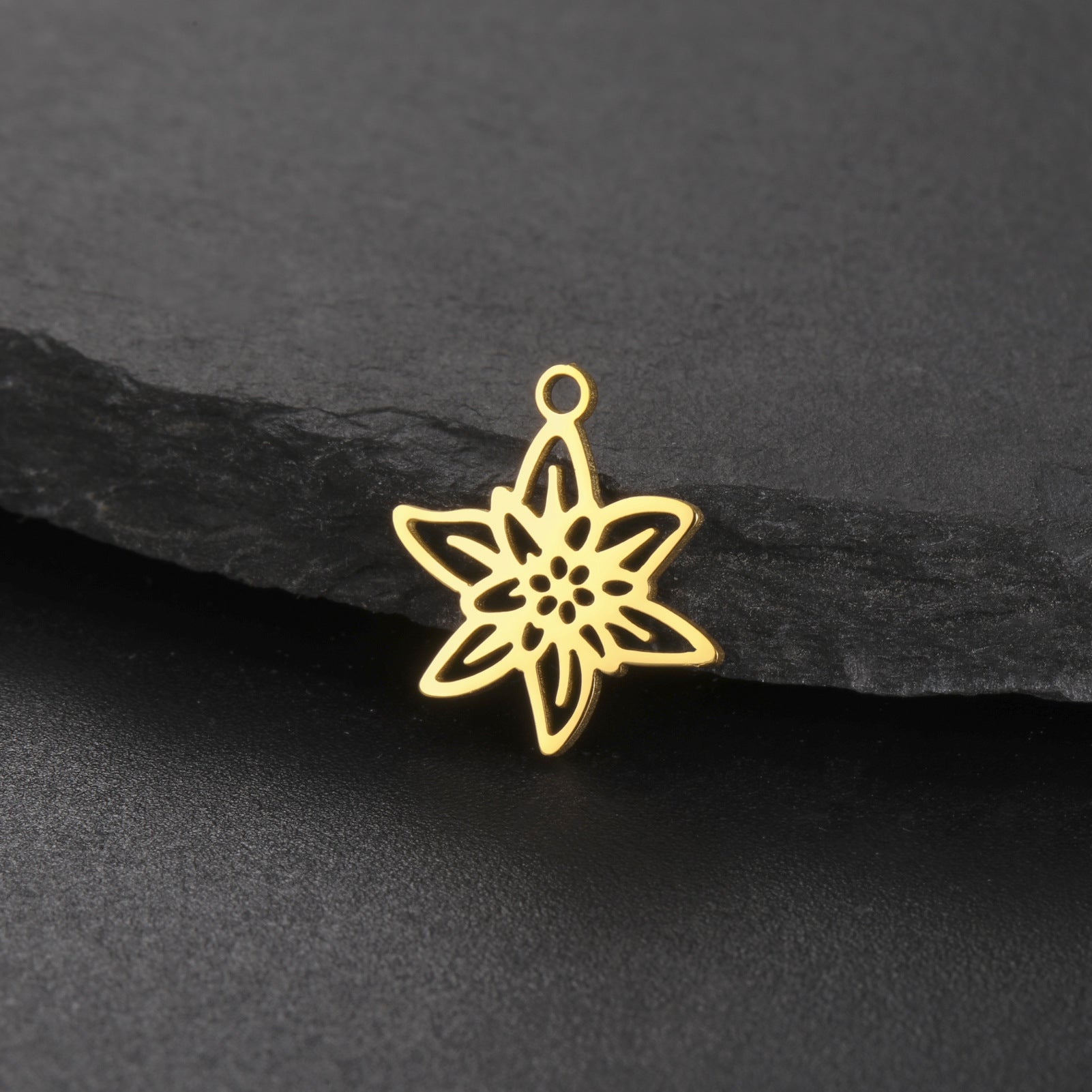 New New Style Hollow December Birth Flower Pendant DIY Necklace Earring Jewelry Small Accessories Stainless Steel Crafted