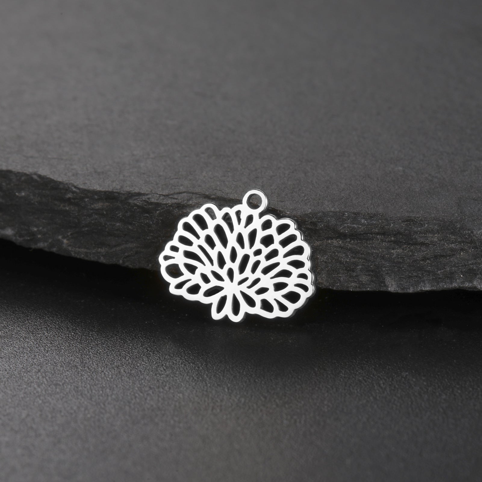 New New Style Hollow December Birth Flower Pendant DIY Necklace Earring Jewelry Small Accessories Stainless Steel Crafted