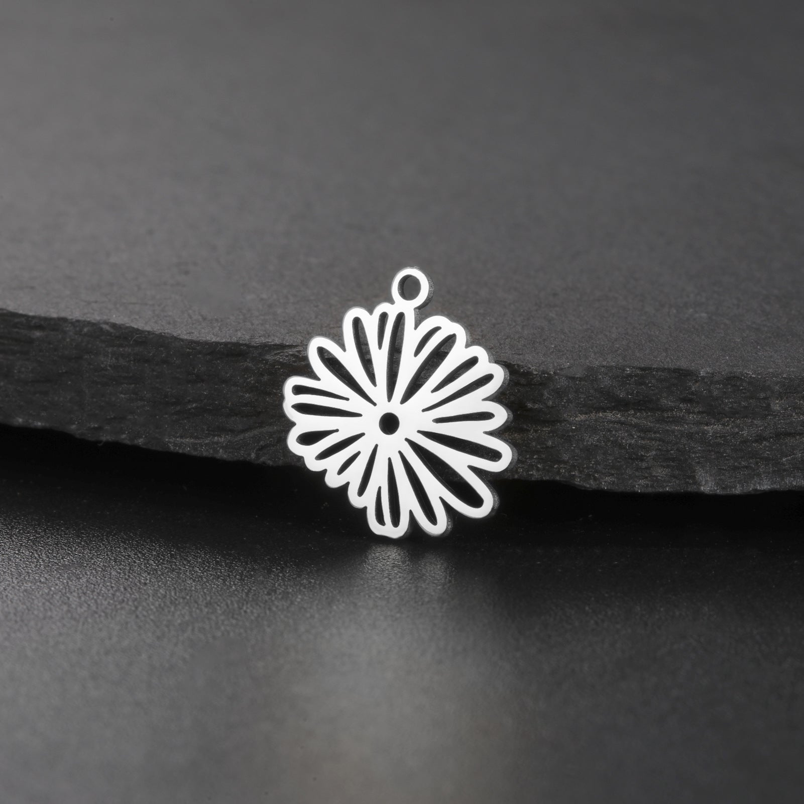 New New Style Hollow December Birth Flower Pendant DIY Necklace Earring Jewelry Small Accessories Stainless Steel Crafted
