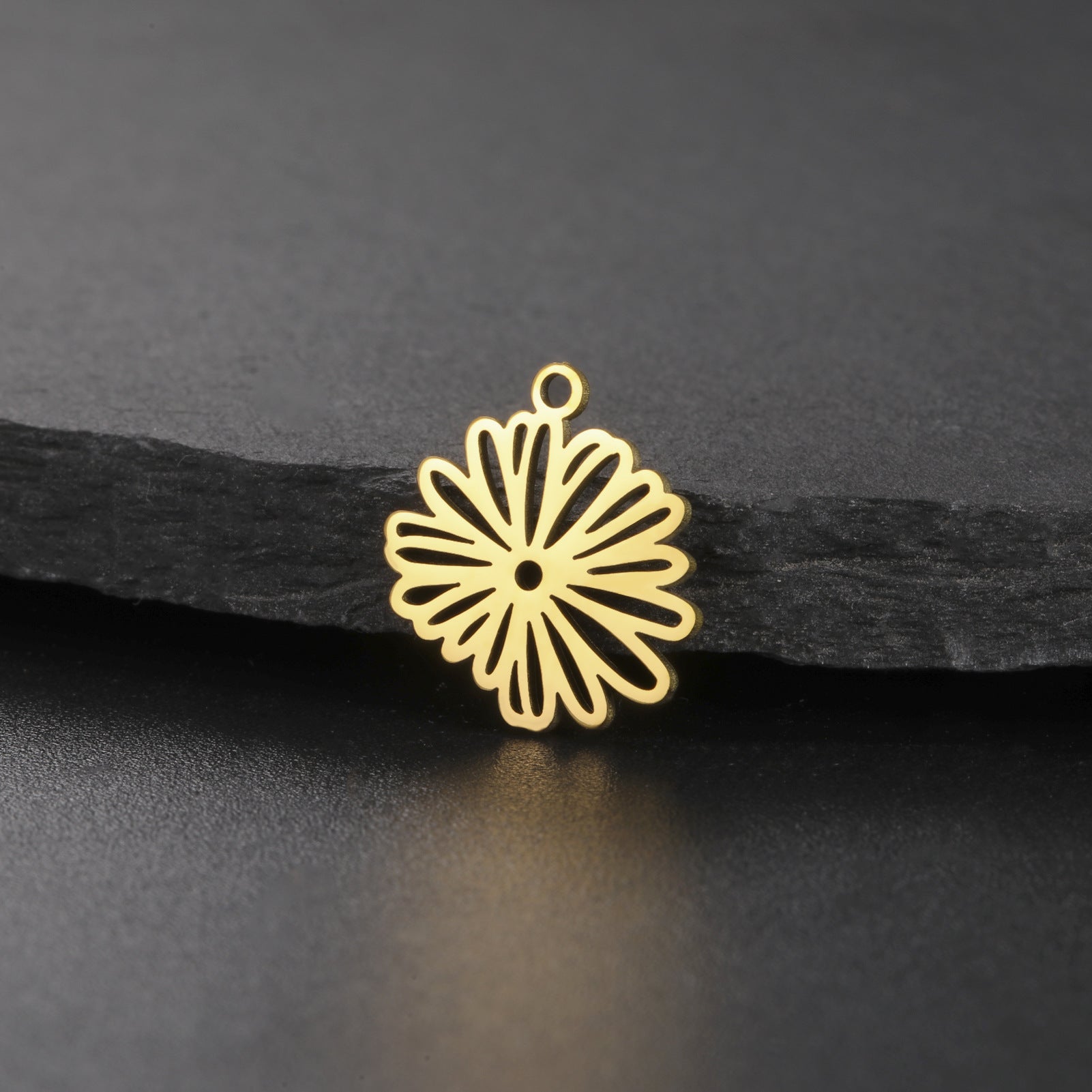 New New Style Hollow December Birth Flower Pendant DIY Necklace Earring Jewelry Small Accessories Stainless Steel Crafted