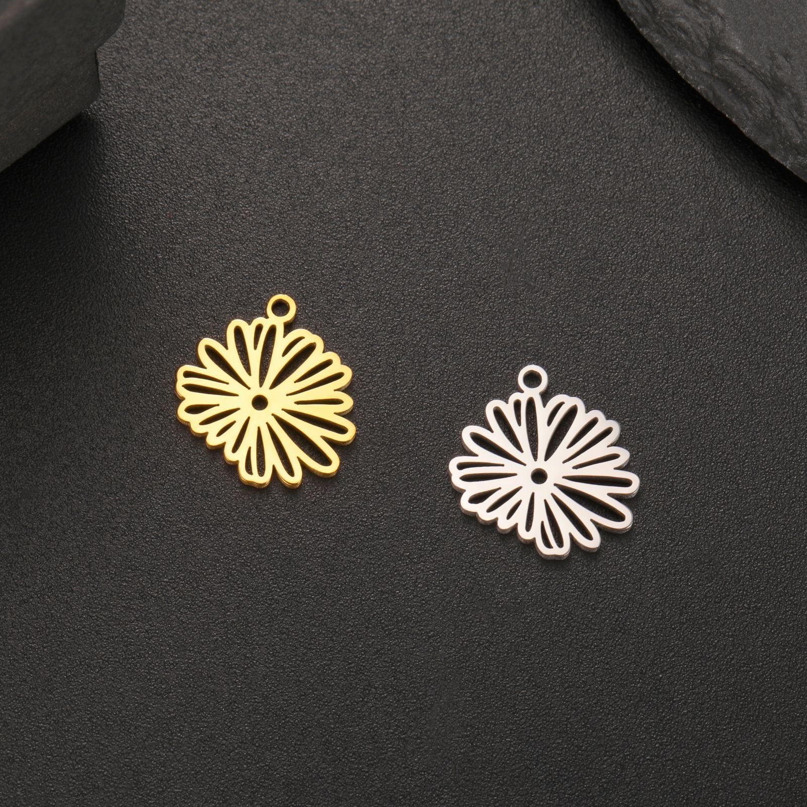 New New Style Hollow December Birth Flower Pendant DIY Necklace Earring Jewelry Small Accessories Stainless Steel Crafted