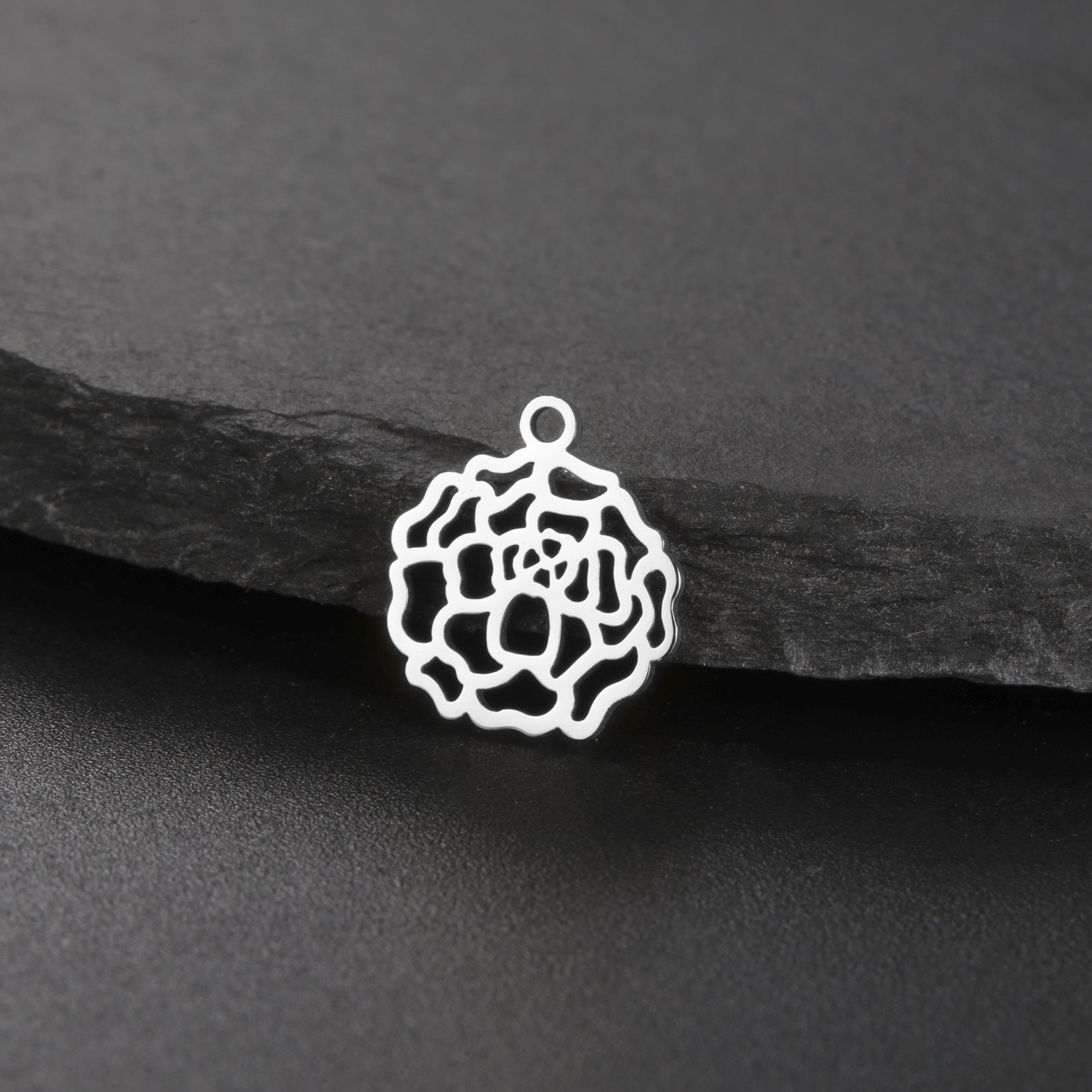New New Style Hollow December Birth Flower Pendant DIY Necklace Earring Jewelry Small Accessories Stainless Steel Crafted