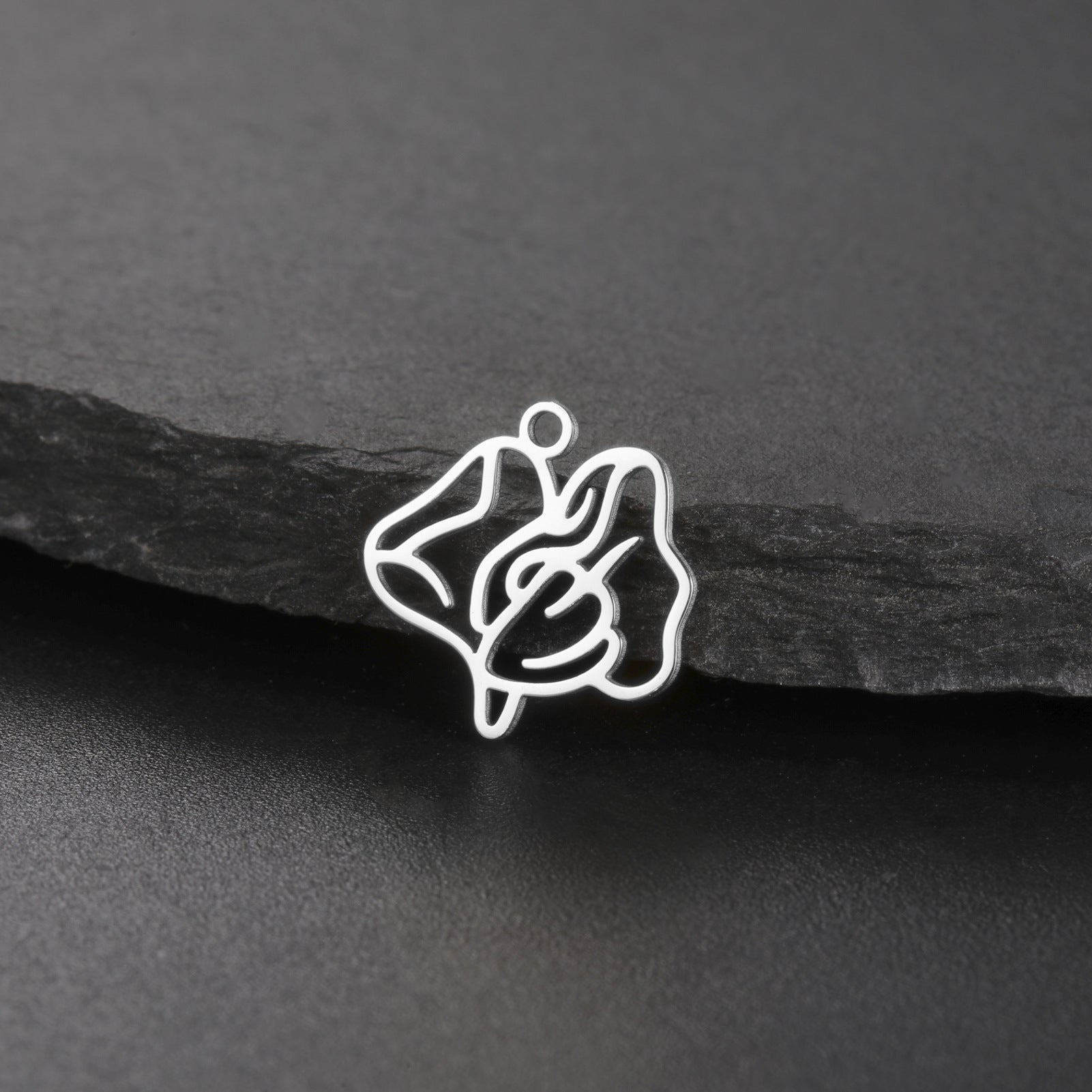 New New Style Hollow December Birth Flower Pendant DIY Necklace Earring Jewelry Small Accessories Stainless Steel Crafted