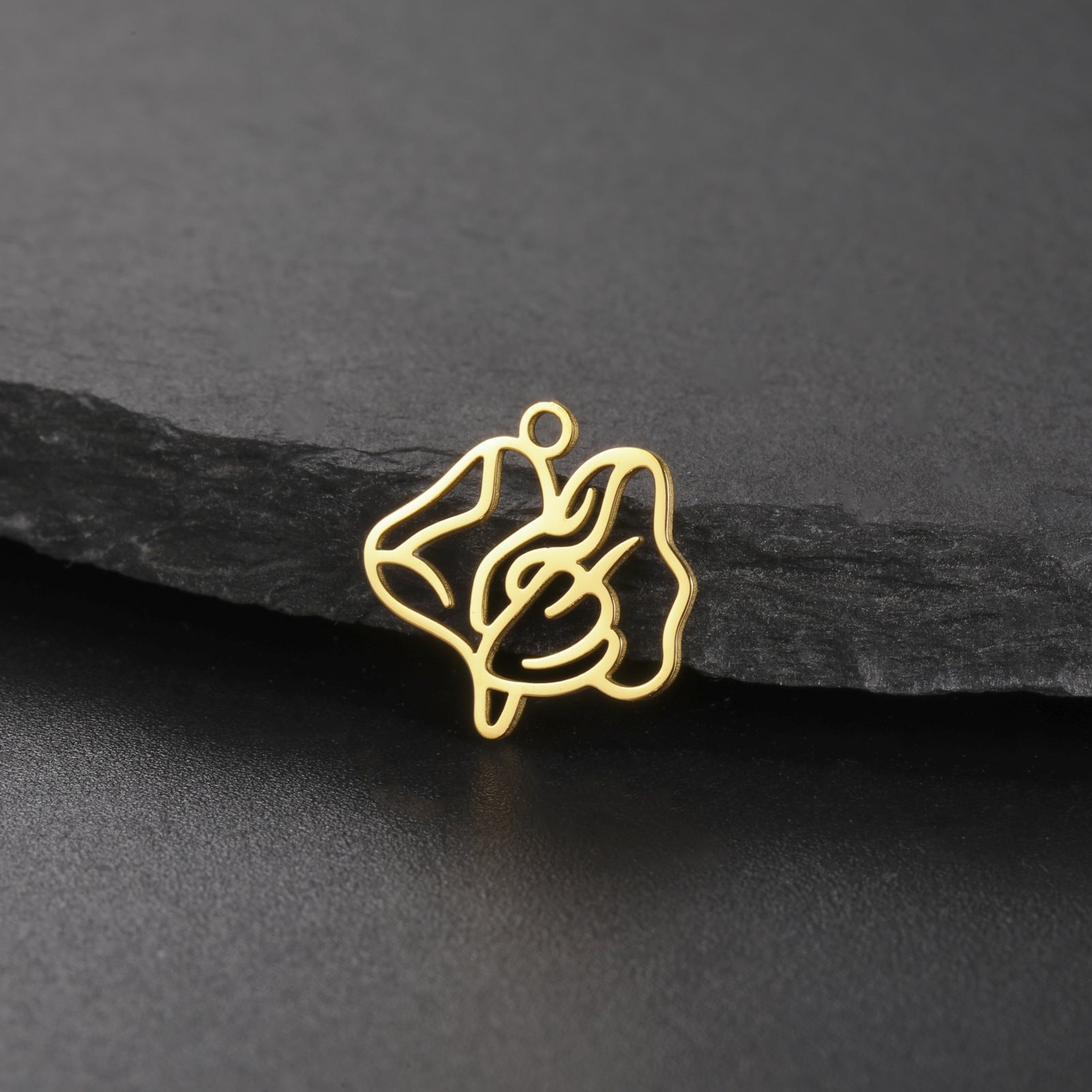 New New Style Hollow December Birth Flower Pendant DIY Necklace Earring Jewelry Small Accessories Stainless Steel Crafted