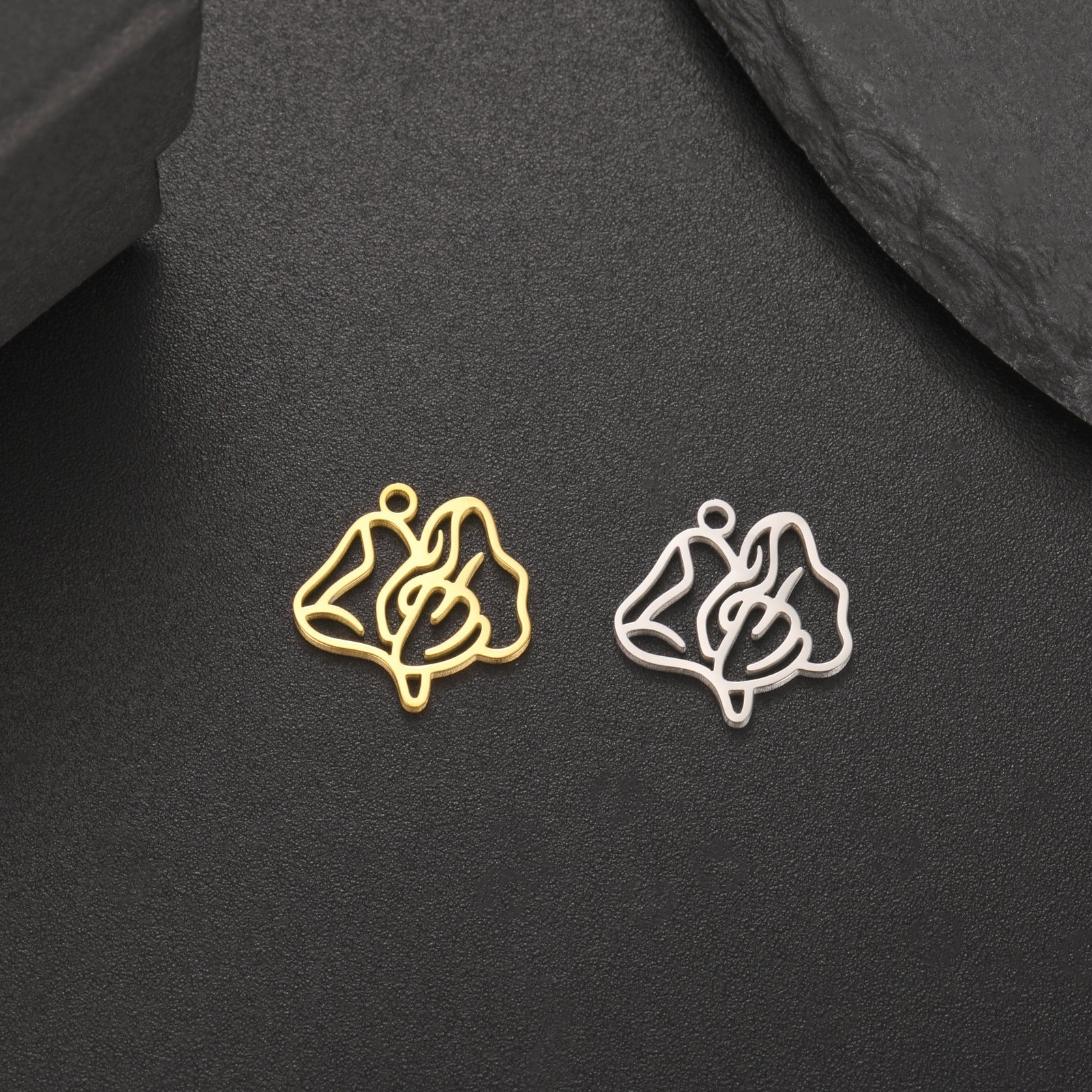 New New Style Hollow December Birth Flower Pendant DIY Necklace Earring Jewelry Small Accessories Stainless Steel Crafted