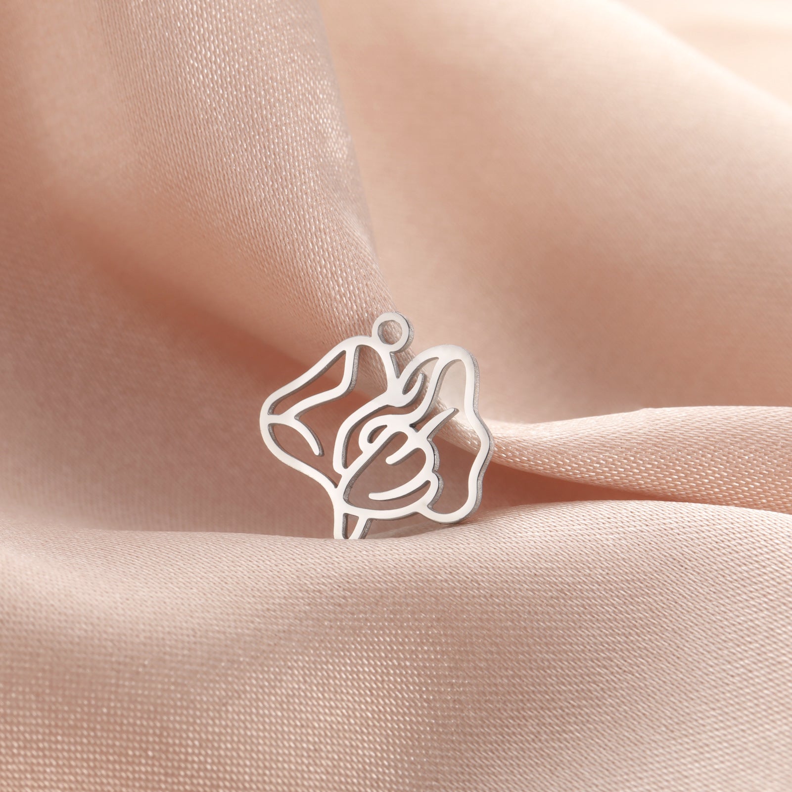 New New Style Hollow December Birth Flower Pendant DIY Necklace Earring Jewelry Small Accessories Stainless Steel Crafted