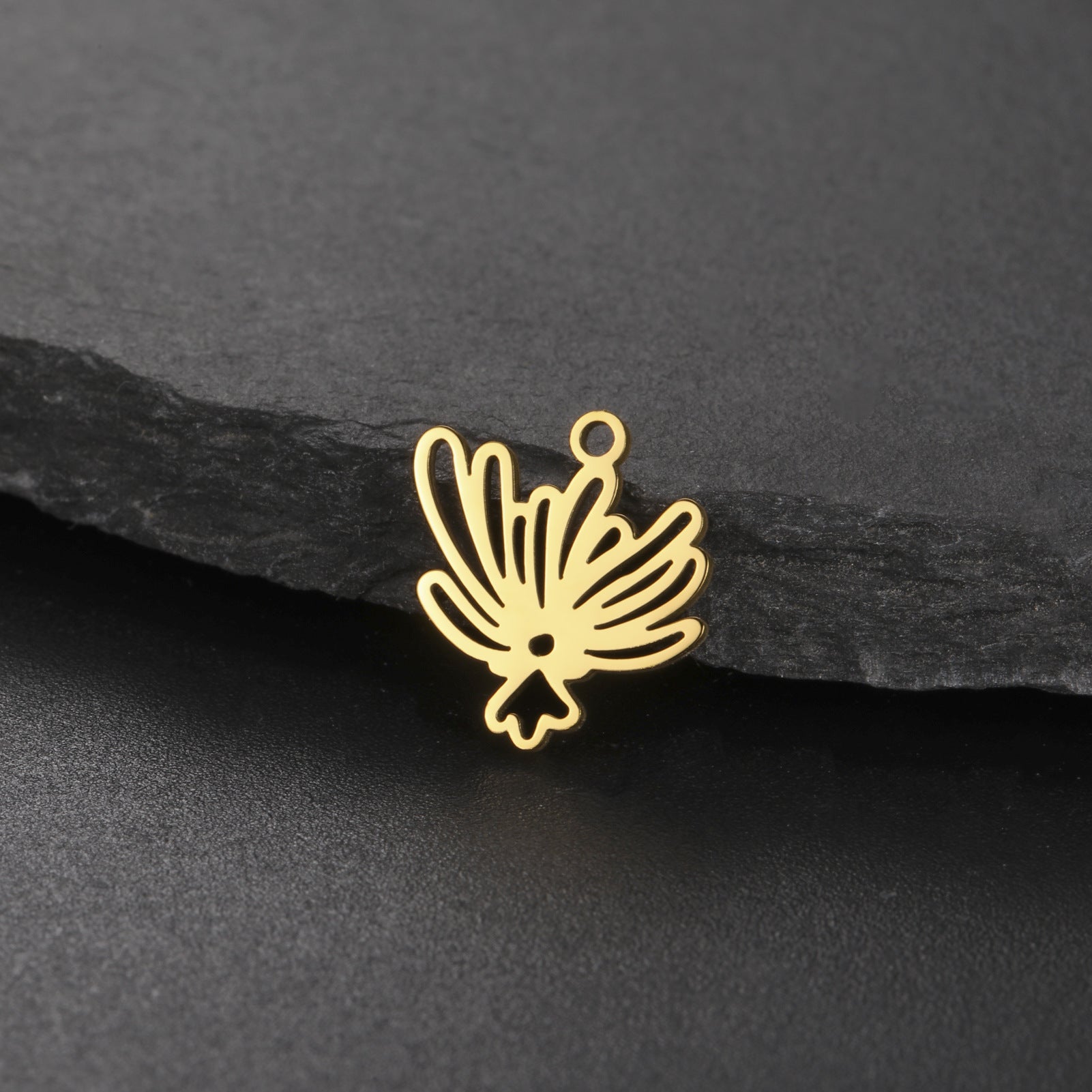New New Style Hollow December Birth Flower Pendant DIY Necklace Earring Jewelry Small Accessories Stainless Steel Crafted