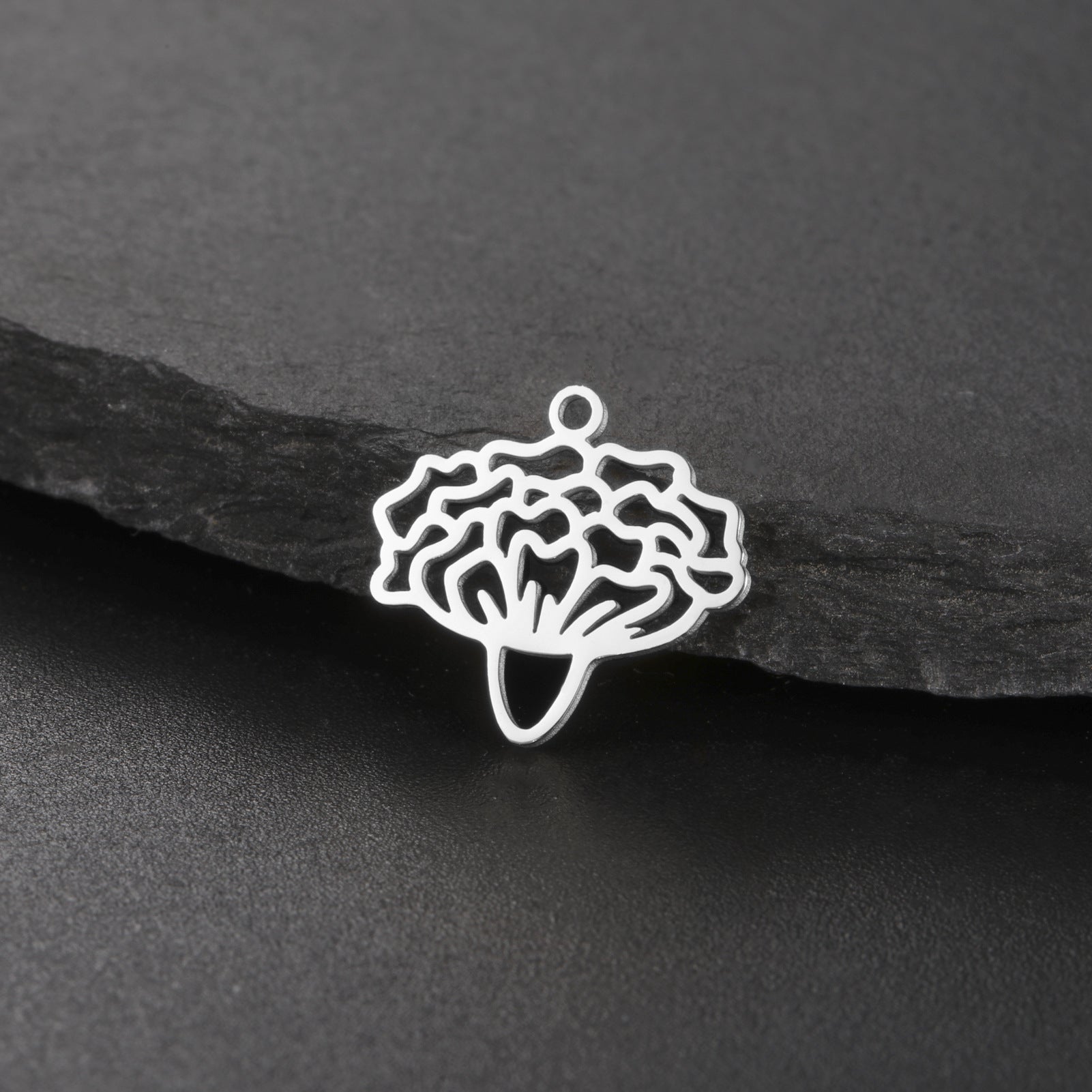 New New Style Hollow December Birth Flower Pendant DIY Necklace Earring Jewelry Small Accessories Stainless Steel Crafted