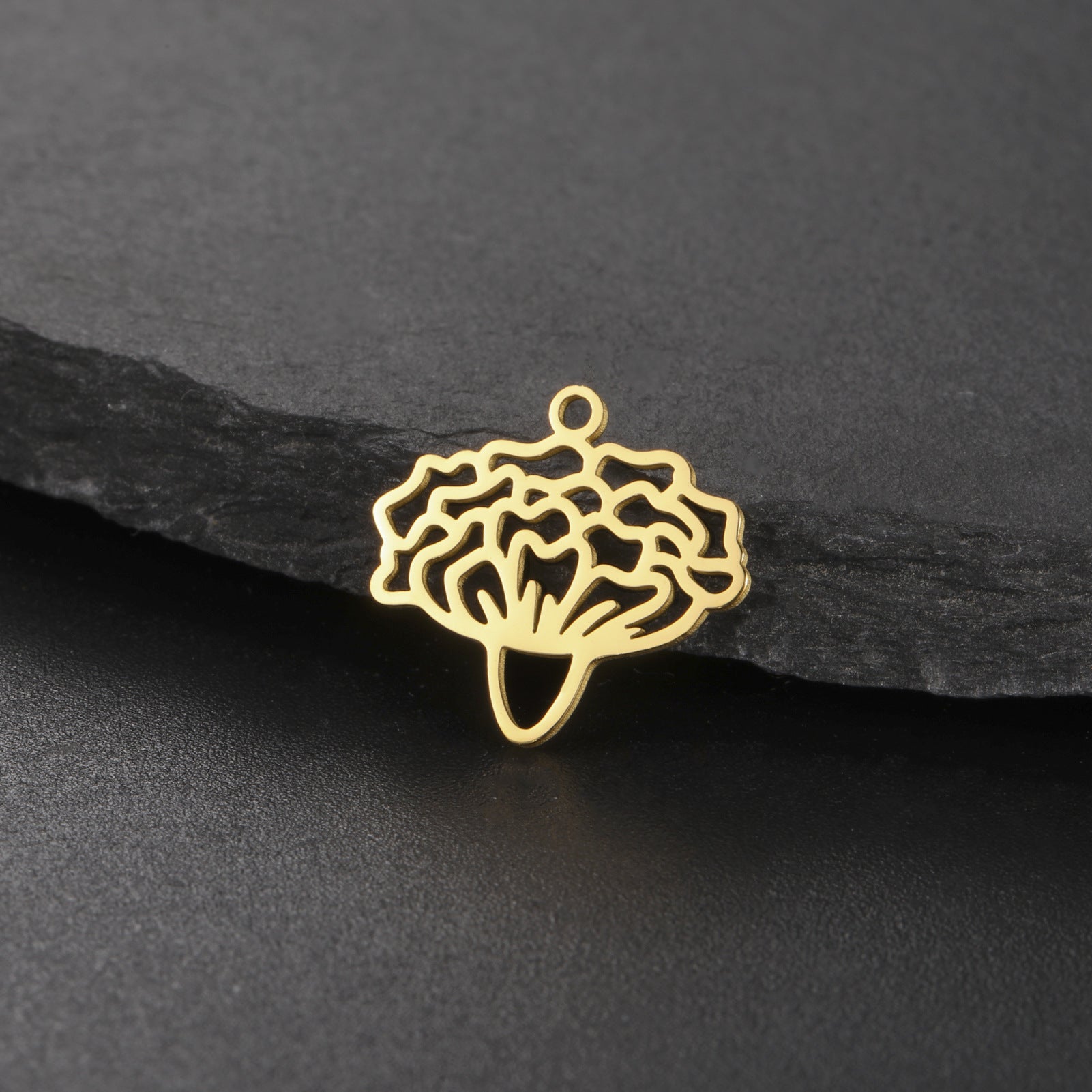 New New Style Hollow December Birth Flower Pendant DIY Necklace Earring Jewelry Small Accessories Stainless Steel Crafted