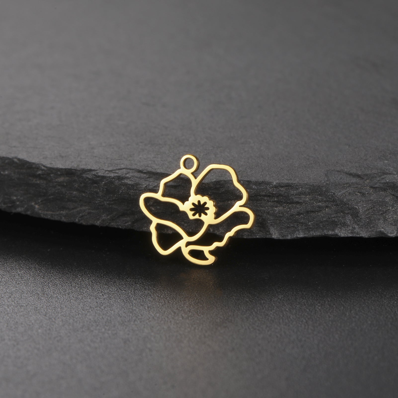 New New Style Hollow December Birth Flower Pendant DIY Necklace Earring Jewelry Small Accessories Stainless Steel Crafted