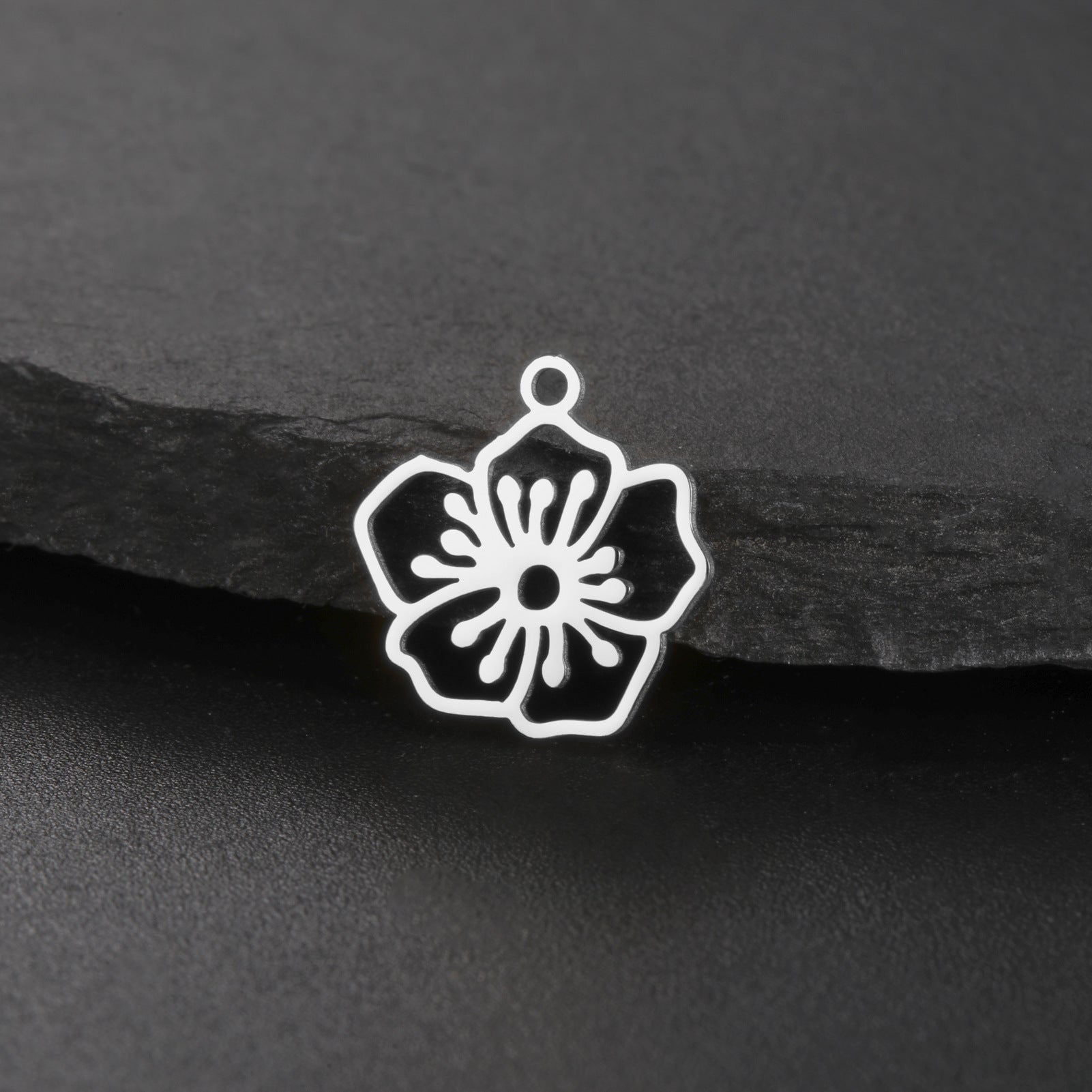 New New Style Hollow December Birth Flower Pendant DIY Necklace Earring Jewelry Small Accessories Stainless Steel Crafted