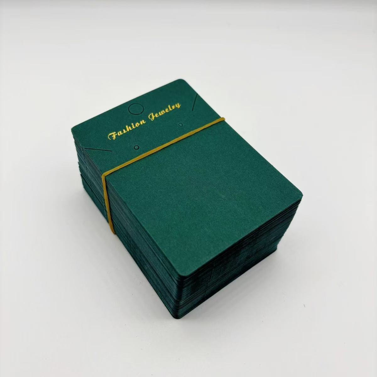 High-End Greenish-Black Earring Chain Card Gold Stamping DIY Jewelry Packaging Craft Card Luxury Accessory Holder