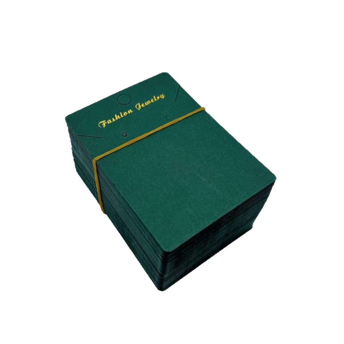 High-End Greenish-Black Earring Chain Card Gold Stamping DIY Jewelry Packaging Craft Card Luxury Accessory Holder