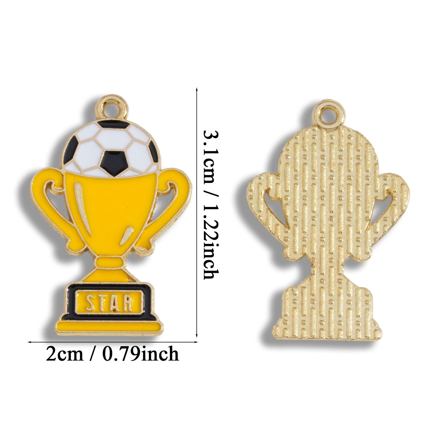 Football Pendant Made Of Alloy Featuring Enamel Craft, Sport Style Jewelry Accessory