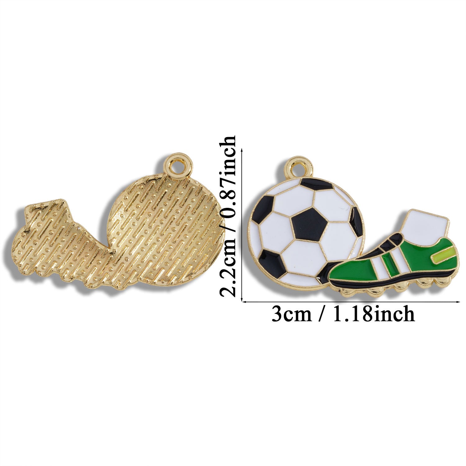 Football Pendant Made Of Alloy Featuring Enamel Craft, Sport Style Jewelry Accessory