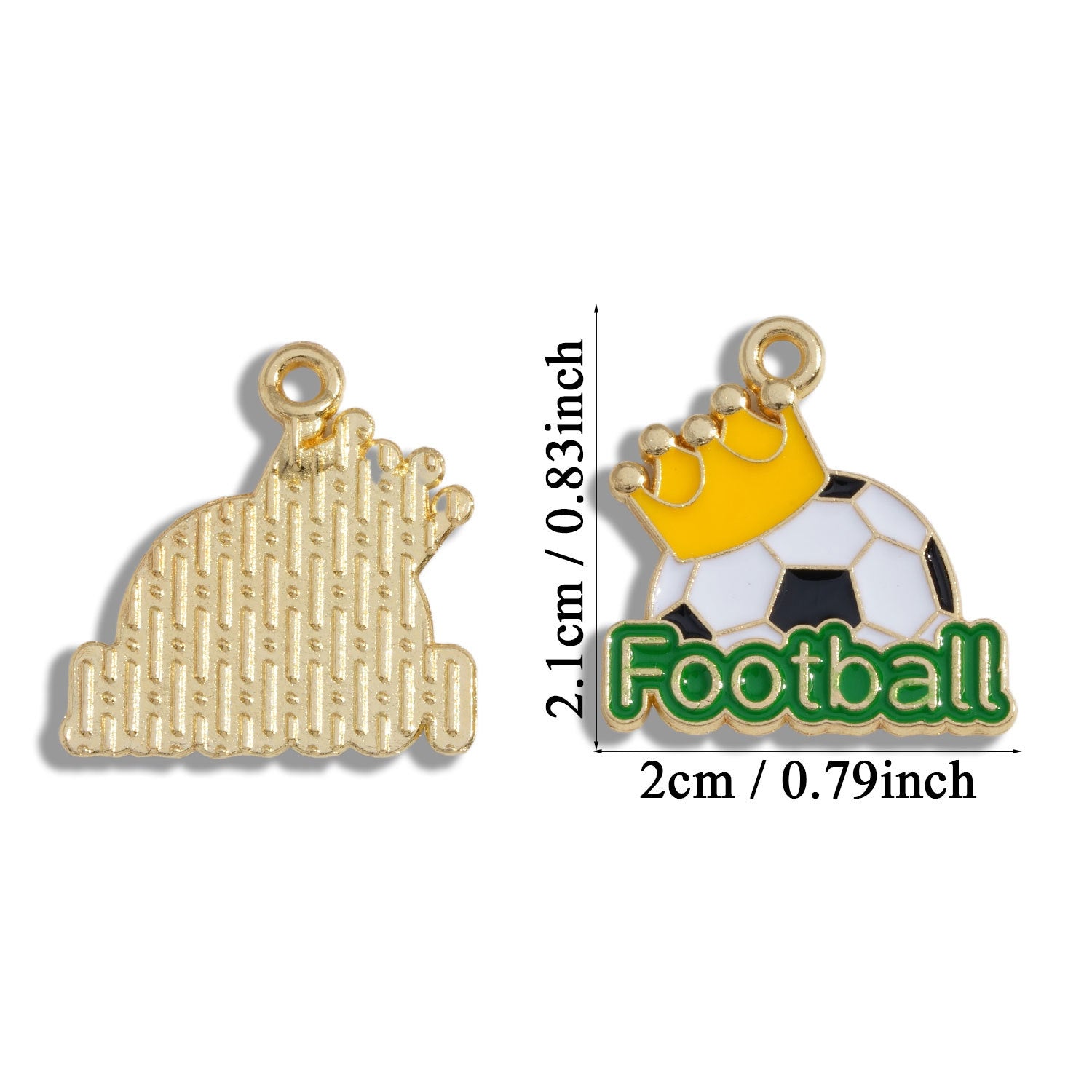 Football Pendant Made Of Alloy Featuring Enamel Craft, Sport Style Jewelry Accessory