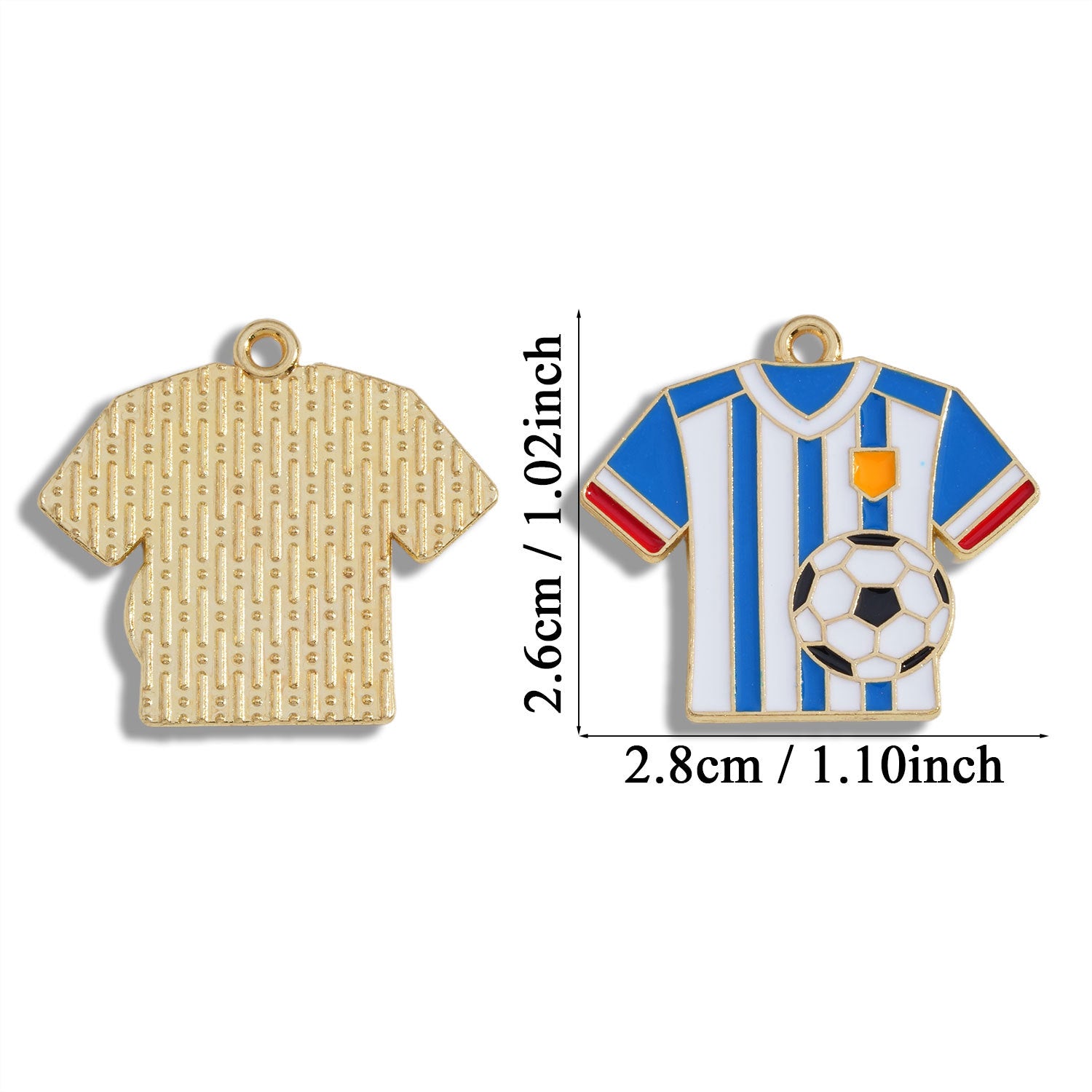 Football Pendant Made Of Alloy Featuring Enamel Craft, Sport Style Jewelry Accessory