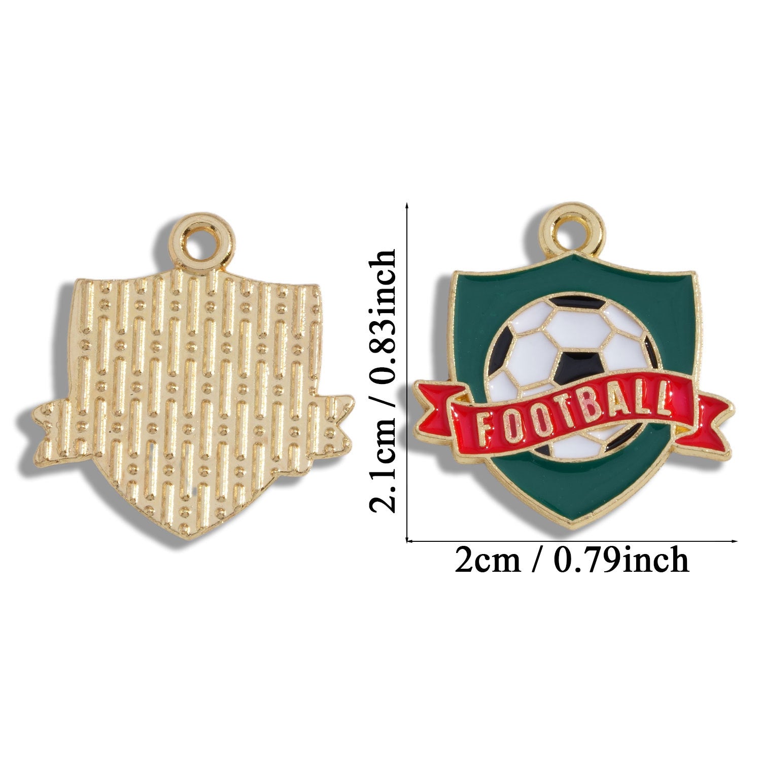 Football Pendant Made Of Alloy Featuring Enamel Craft, Sport Style Jewelry Accessory